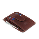 Otto Angelino Italian Top Grain Leather Minimalist Men Wallet, Slim, Credit Card Holder, Zippered Coin Slot, RFID Blocking