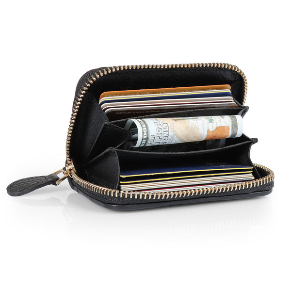 Otto Angelino Top Grain Leather Coin and Credit Card Wallet, RFID Blocking, Unisex