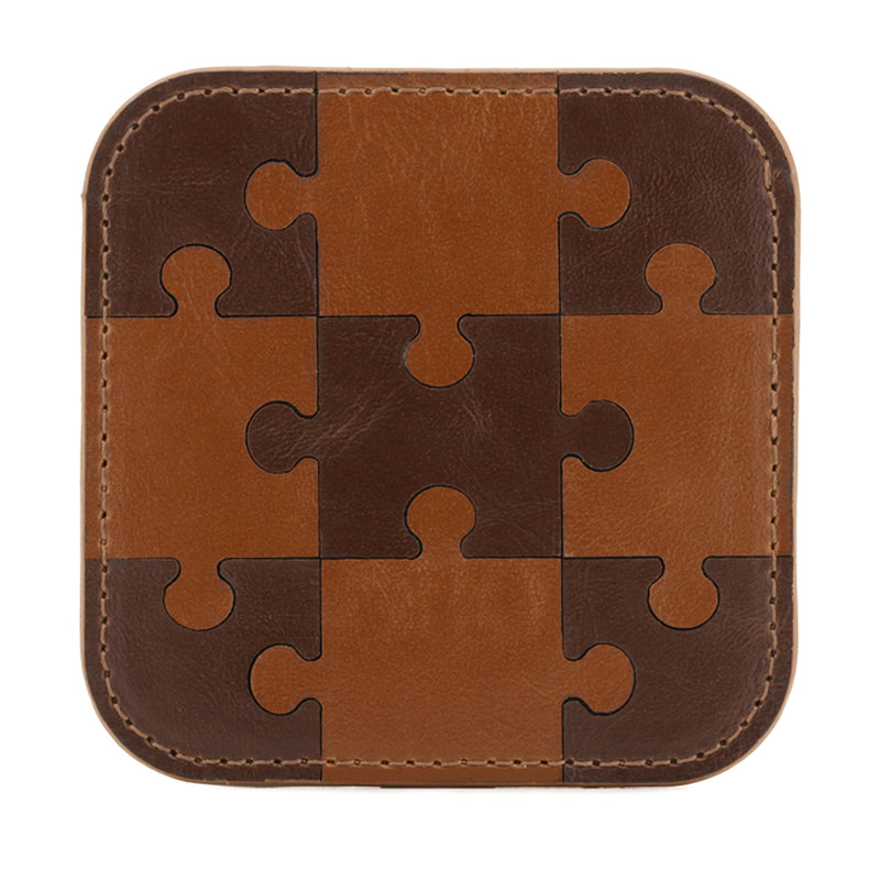 Londo Leather Coasters Set with Non-Slip Surface, Jigsaw Puzzle Leathe –  MegaGear Store