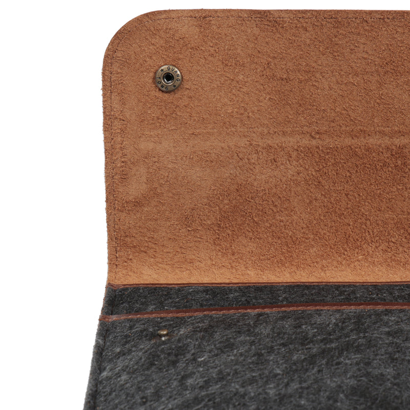 MegaGear Genuine Leather and Fleece Sleeve for 13.3 MacBook (Dark Blue)