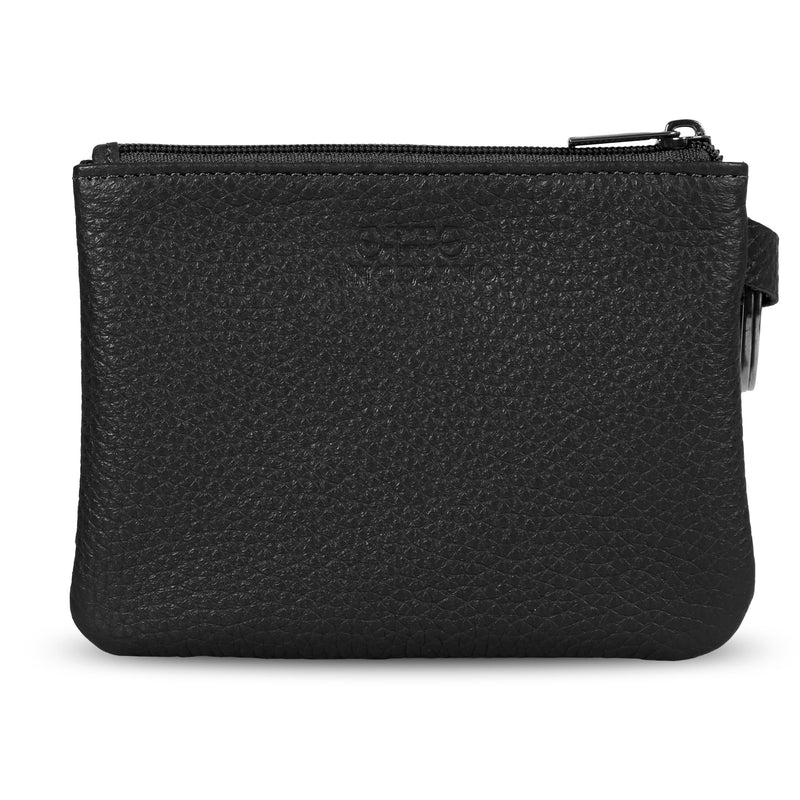 Otto Angelino Top Grain Leather Zippered ID Wallet with Wrist Strap, Unisex