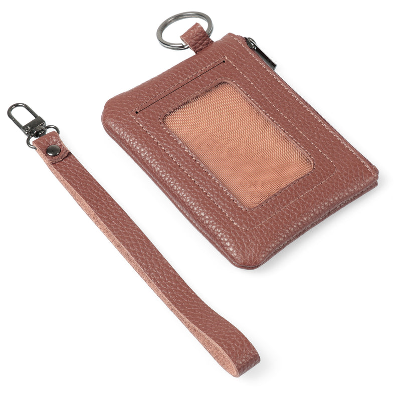 Otto Angelino Top Grain Leather Zippered ID Wallet with Wrist Strap, Unisex