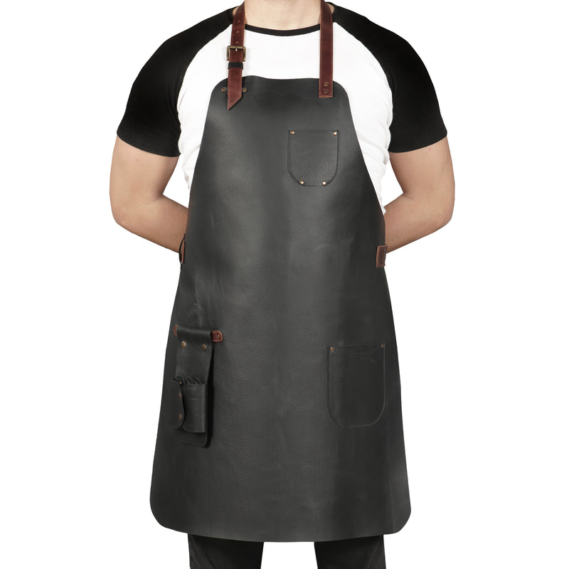 Otto Angelino Top Grain Leather Apron Woodworking, Cooking, Chef, Barista, Christmas Workshop with Tool Pockets