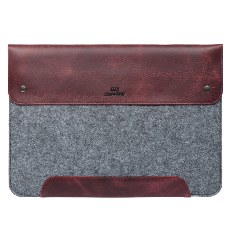 MegaGear Fine Leather and Fleece Sleeve Bag for MacBook Pro, MacBook Air and iPad Case