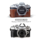 MegaGear Olympus OM-D E-M10 Mark IV Ever Ready Genuine Leather Camera Half Case - Brown-3