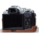 MegaGear Olympus OM-D E-M10 Mark IV Ever Ready Genuine Leather Camera Half Case - Brown-4