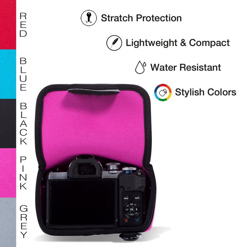 MegaGear Olympus OM-D E-M10 Mark IV Ultra Light Neoprene Camera Case, Bags, Accessories - Pink-5