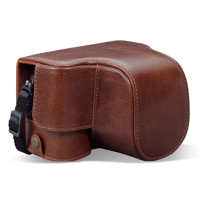 MegaGear Sony Alpha A7C Ever Ready Genuine Leather Camera Case, Bag and Accessories - Brown-1