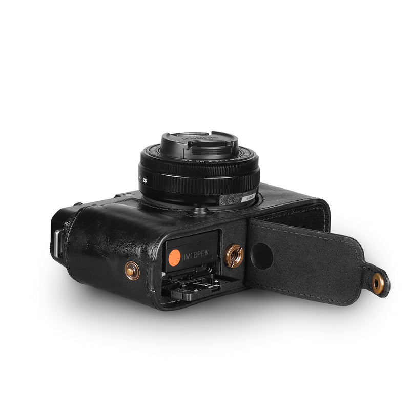 MegaGear MG1981 Ever Ready Genuine Leather Camera Half Case compatible with Fujifilm X-E4 - Black