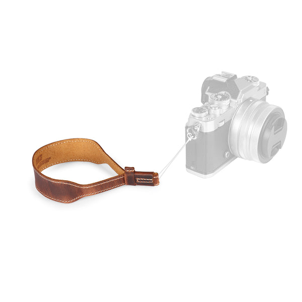 MegaGear Top Grain Leather Wrist Strap for All Cameras, SLR, DSLR