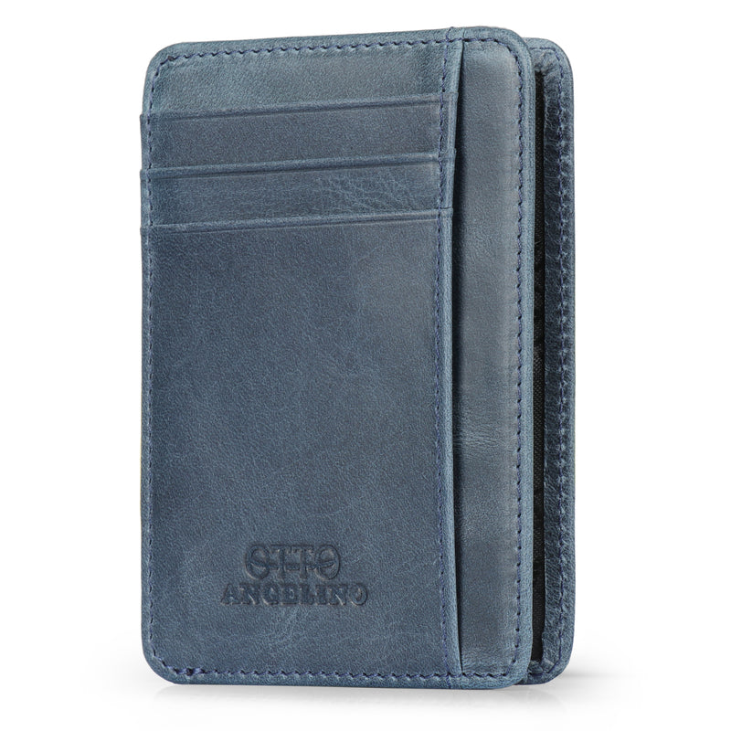 Otto Angelino Top Grain Leather Wallet Bank Cards, Money, Driver's License, Unisex