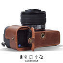 MegaGear Sony Alpha A7C Ever Ready Genuine Leather Camera Half Case, Bag and Accessories - Brown-4