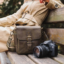 MegaGear Torres Mini Top Grain Leather Camera Messenger Bag for Mirrorless, Instant and DSLR Cameras