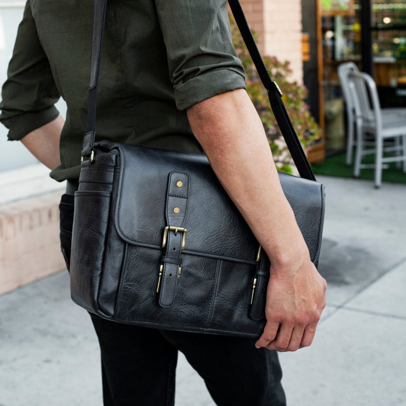 Leather Briefcase Laptop Bag Patina Leather Executive Office 