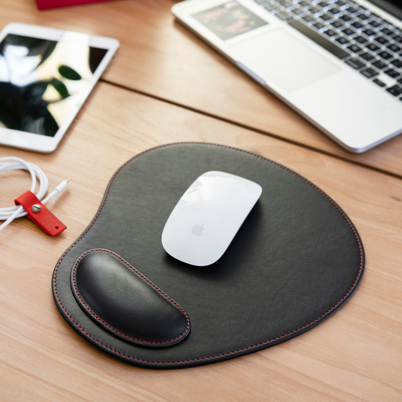 Londo Leather Oval Mouse Pad with Wrist Rest