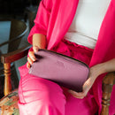Otto Angelino Leather Zippered Clutch with Phone Compatible Slots