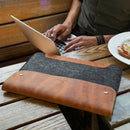 MegaGear Fine Leather and Fleece Sleeve Bag for MacBook Pro, MacBook Air and iPad Case