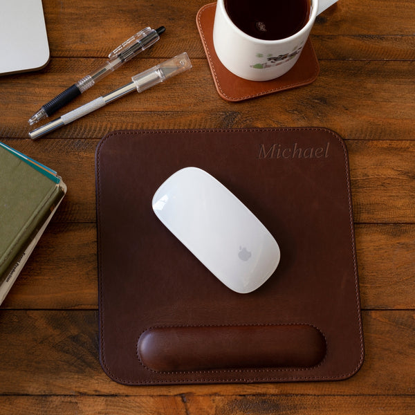 Londo Leather Mouse Pad with Wrist Rest