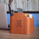 Londo Leather Remote Control Organizer and Caddy with Tablet