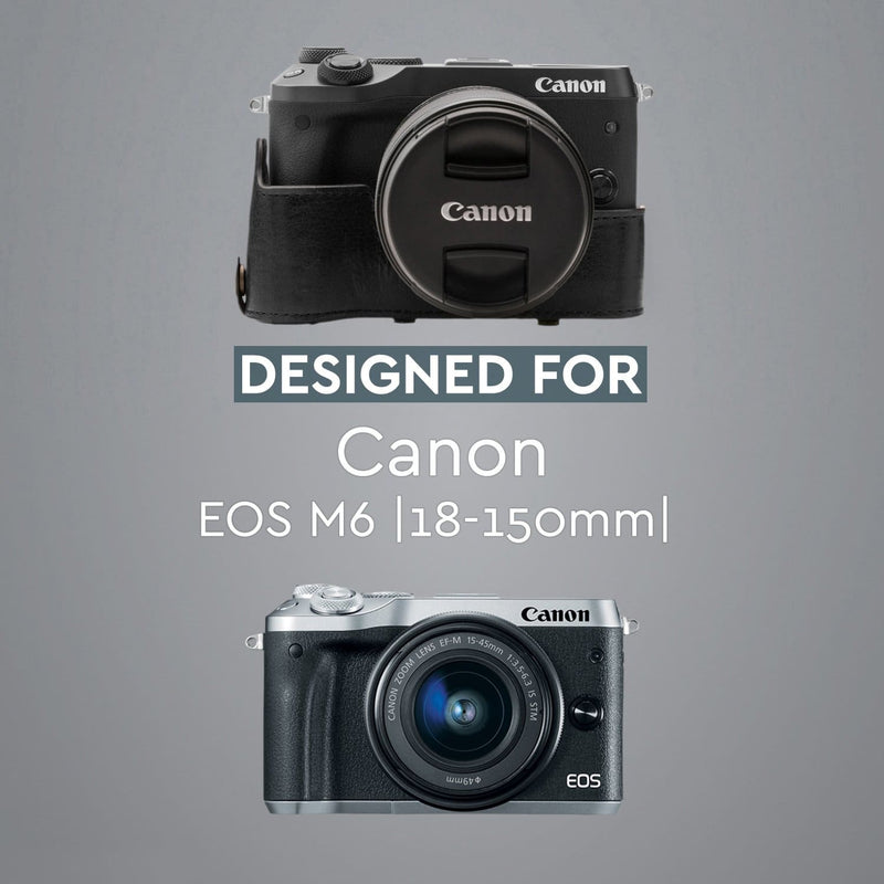 MegaGear Canon EOS M6 (18-150 mm) Ever Ready Genuine Leather