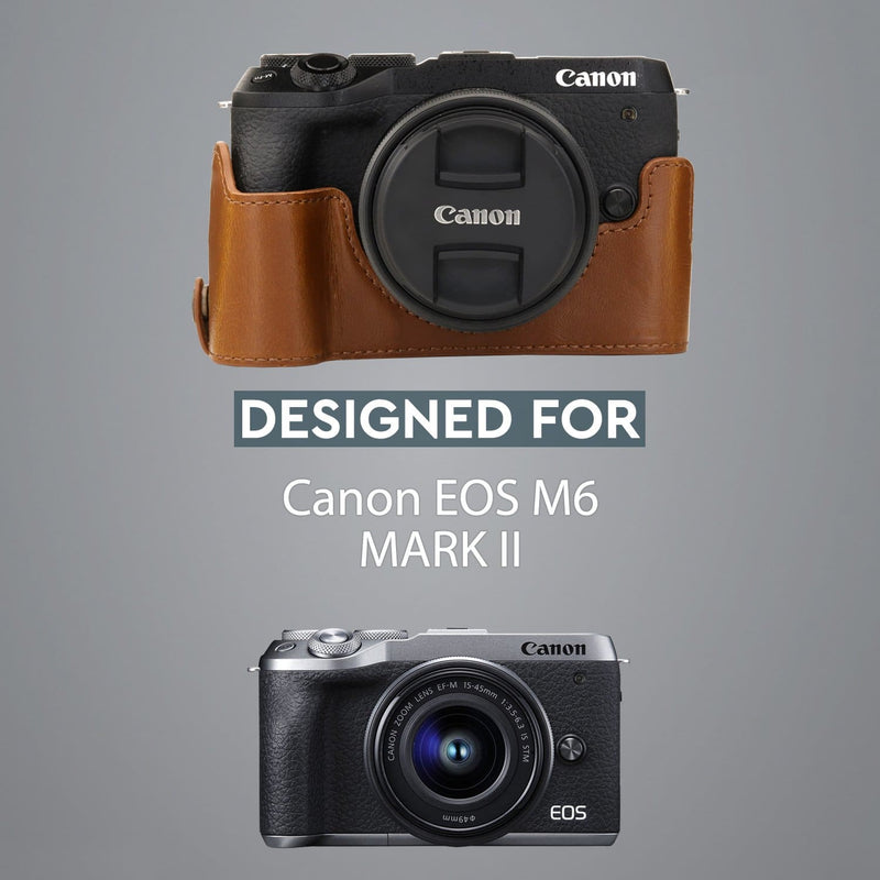 MegaGear Canon EOS M6 Mark II Ever Ready Leather Camera Half