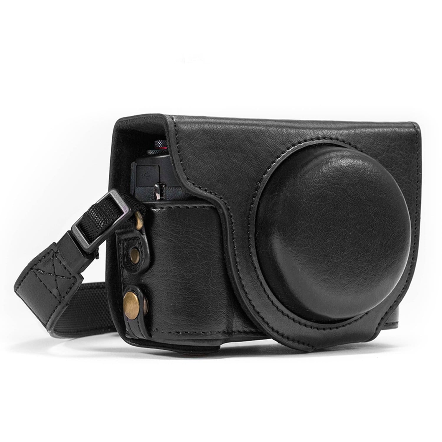 MegaGear Canon PowerShot G7 X Mark II Ever Ready Leather Camera Case and Strap, with Battery Access