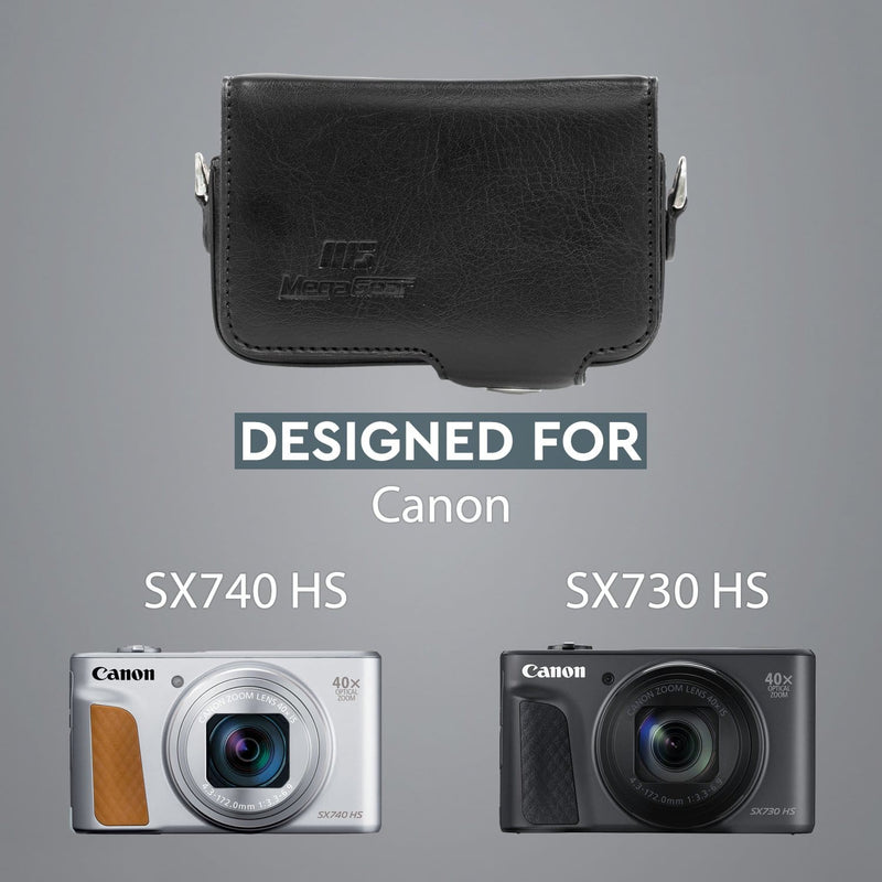 MegaGear Canon PowerShot SX740 HS SX730 Leather Camera Case 