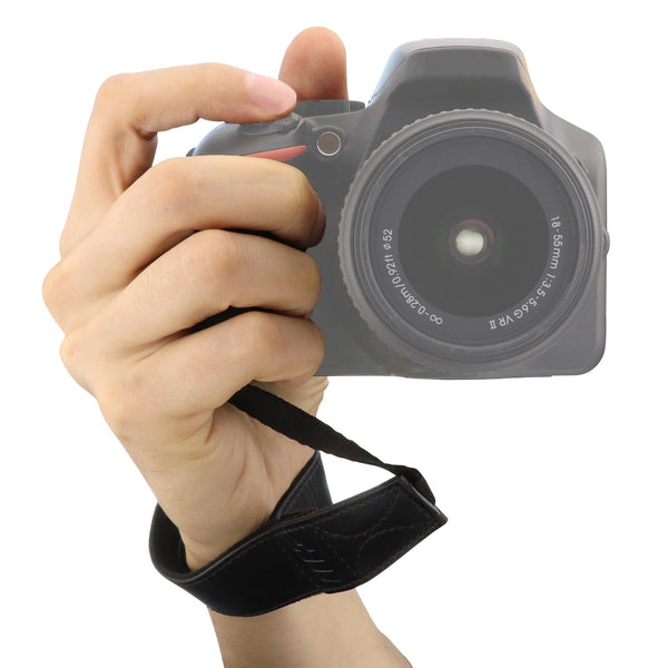 MegaGear Leather Wrist Strap for Canon Nikon Panasonic Leica