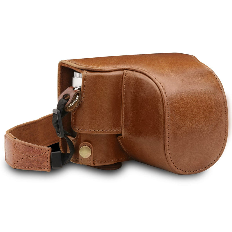  MegaGear MG1693 Ever Ready Genuine Leather Camera Half Case  Compatible with Leica D-Lux 7 - Cinnamon : Electronics