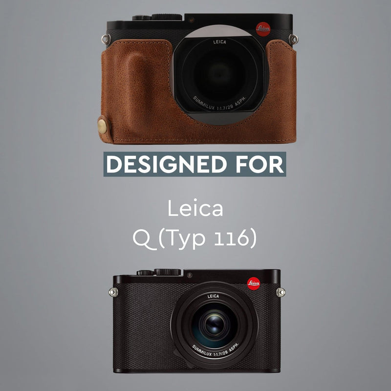 MegaGear Leica Q-P Q (Typ 116) Genuine Leather Camera Half 