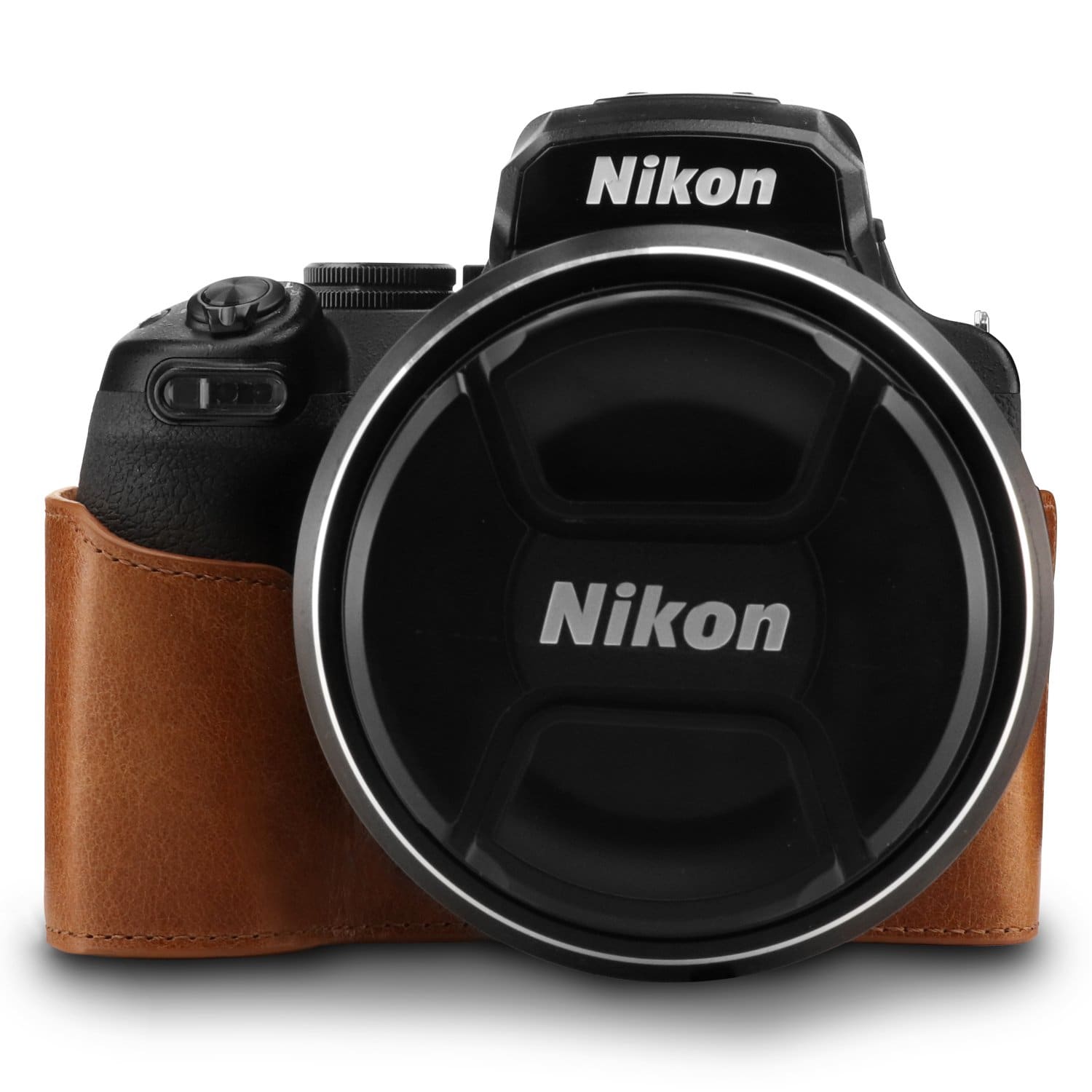 MegaGear Nikon Coolpix P1000 Ever Ready Leather Camera Half Case and
