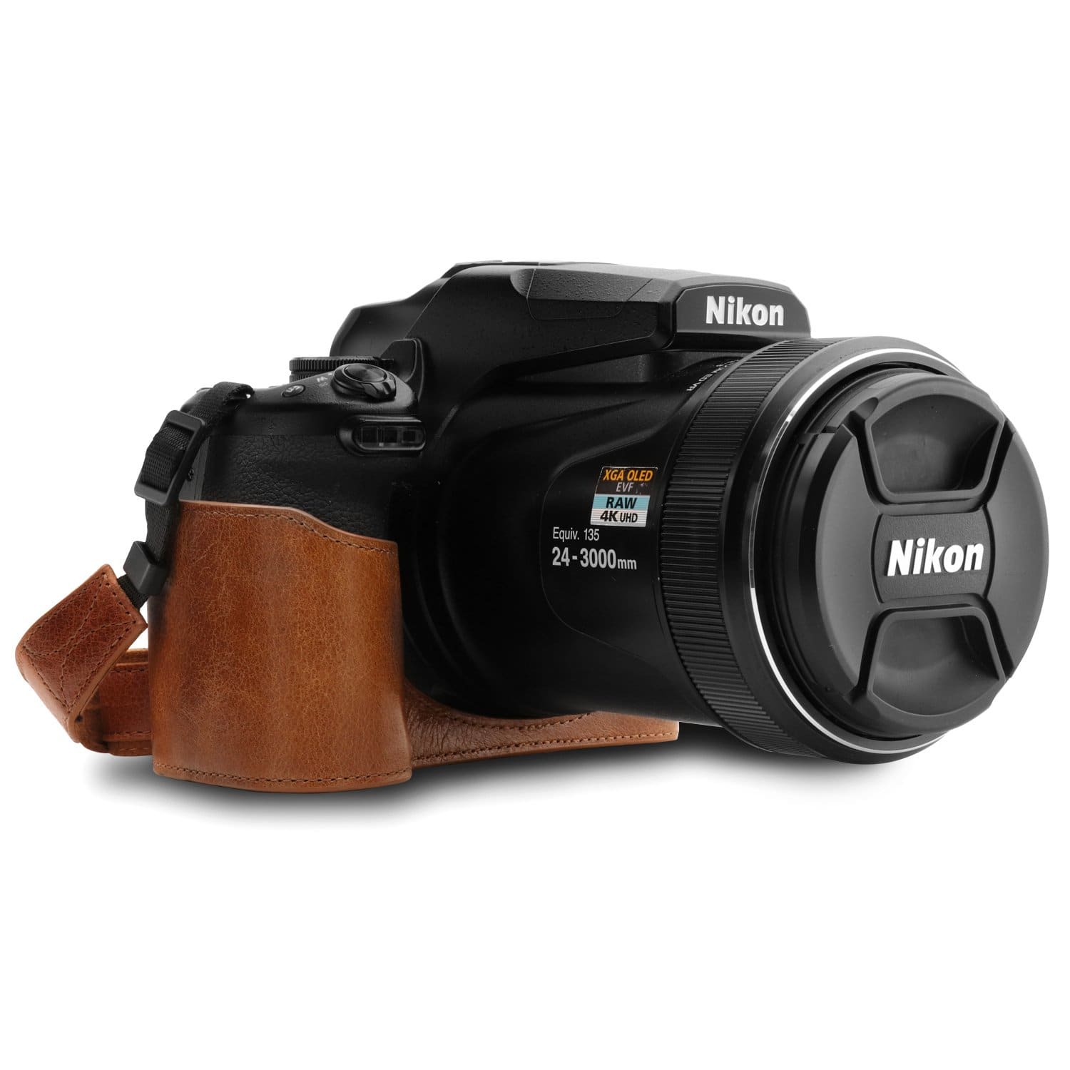 MegaGear Nikon Coolpix P1000 Ever Ready Leather Camera Half Case and –  MegaGear Store
