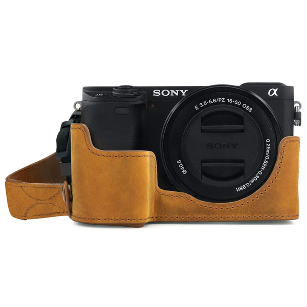  MegaGear MG1693 Ever Ready Genuine Leather Camera Half Case  Compatible with Leica D-Lux 7 - Cinnamon : Electronics