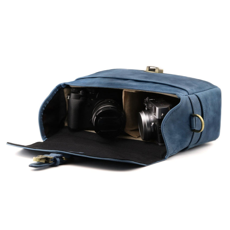 MegaGear Torres Mini Top Grain Leather Camera Messenger Bag for Mirrorless,  Instant and DSLR Cameras