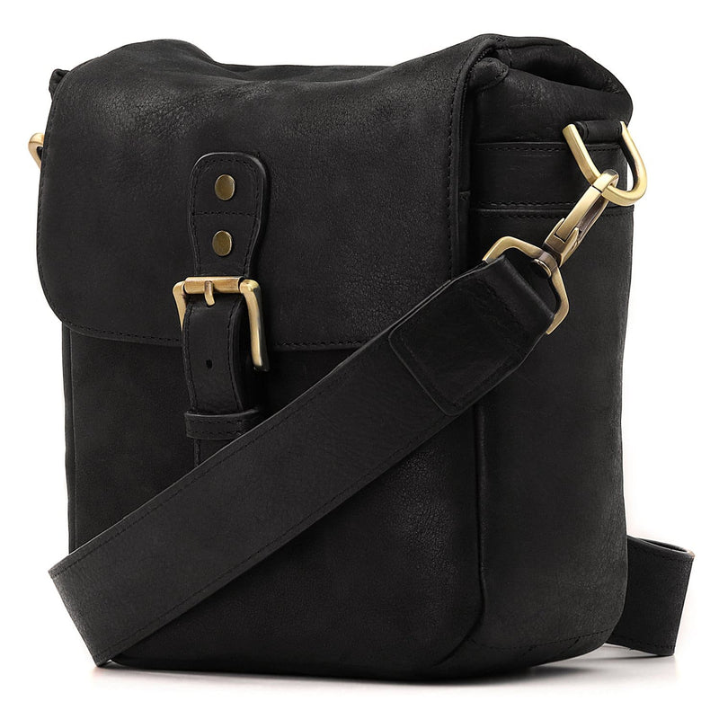 MegaGear Pebble Top Grain Leather Camera Messenger Bag for Mirrorless,  Instant and DSLR Cameras