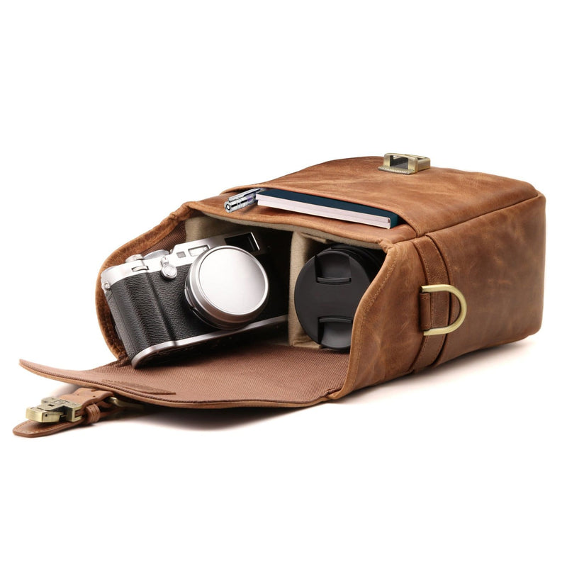 MegaGear Torres Mini Top Grain Leather Camera Messenger Bag for