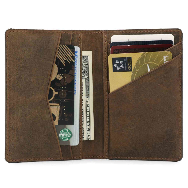 Otto Angelino Genuine Leather Bifold Card and Cash Wallet - 