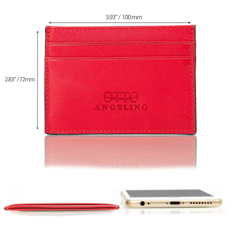 Otto Angelino Slim Genuine Leather Card Holder Wallet for 